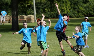 Scouts catching a football